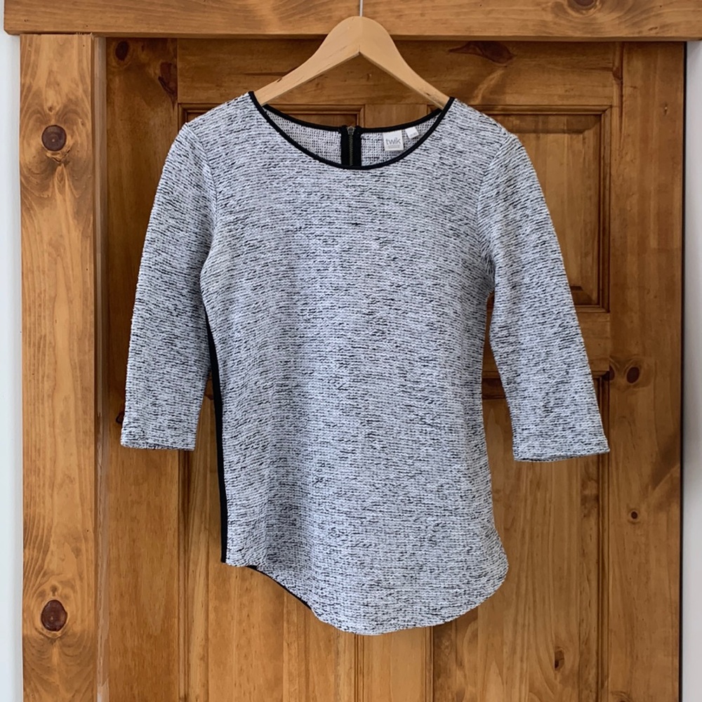 Twik marled 3/4 knit cotton sleeve top size XS